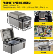 Load image into Gallery viewer, SucceBuy 20L 22L 35L 45L 55L Car Refrigerator Mini Fridge Freezer Portable Compressor Cooler 12/24V DC 110-240V Ice Box
