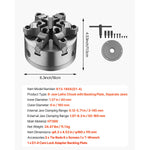 SucceBuy Lathe Chuck 3-Jaw / 4-Jaw / 6-Jaw Self-Centering Chuck & Threaded Backing Plate, T-wrench Screws, Wood Metal Lathe Use