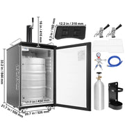 Load image into Gallery viewer, SucceBuy 152L Stainless Steel Beer Kegerator Draft Beer Dispenser Adjustable Faucet Regulator Keg Refrigerator Dual Tap for Home
