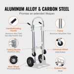 Amocart Folding Hand Truck Aluminum Heavy Industrial Collapsible Dolly Cart for Transport and Moving in Warehouse Supermarket