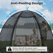 Load image into Gallery viewer, Pop Up Screen House Tent 10x10 FT, Snap-fit Black Mesh Screen Gazebo with Peaked Roof, Portable Screen Room Canopy Shelter with Sandbags for Camping, Backyard, Picnic
