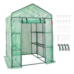 Amocart 4.6x4.6x6.6ft Walk-in Greenhouse with Shelves High Strength PE Cover with Zipper Door Suitable for Planting and Storage