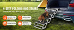 Amocart Dog Stair for Cars Wide Dog Car Steps Folding Portable Pet Steps Lightweight Aluminum for Car SUV and Truck 150 lbs