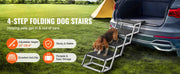 Charger l'image dans la visionneuse de galerie, SucceBuy Dog Stair for Cars Wide Dog Car Steps Folding Portable Pet Steps Lightweight Aluminum for Car SUV and Truck 150 lbs
