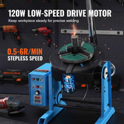 Charger l'image dans la visionneuse de galerie, Positionneur de soudage rotatif SucceBuy 50KG 0-90° Table tournante de positionnement de soudage 0.5-6RPM 120W avec mandrin de tour à 3 mors de 12.4 pouces
