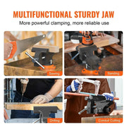 Load image into Gallery viewer, Amocart Bench Vise 4.5" 6" 6.5" Multipurpose with Swivel Base Anvil Heavy Duty Cast Iron for Drilling, Conduit Cutting, Sanding
