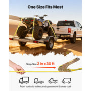 Bild in Galerie-Viewer laden, Amocart 10 Pack Ratchet Straps 2in x 30ft Tie Down Straps with Double J Hook Tie Down Ratcheting for Moving Trailers Kayaks
