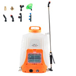 SucceBuy Battery Powered Backpack Sprayer Adjustable Pressure 4 Gallon Tank with 8/6Nozzles 2Wands for Weeding Spraying Cleaning