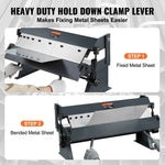 Amocart Box and Pan Brake 24Inch/36Inch/ 48Inch 0-130 Degrees Sheet Metal Bending Brake Portable Metal Bender for Metal Bending