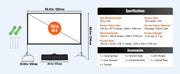 Load image into Gallery viewer, Amocart Projector Screen w/ Stand 150in 16:9 4K 1080 HD Portable Projection Screen for Home Office Garden Moive Theater Cinema
