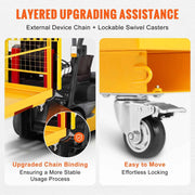 Load image into Gallery viewer, SucceBuy 1200lbs Forklift Safety Cage Folding Security Platform with Lockable Swivel Wheels Holds 1 to 2 Adults for Aerial Work
