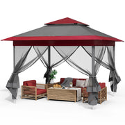 Load image into Gallery viewer, Gazebo 3.3x3.3m Waterproof Stable Pop Up Folding Gazebo, Adjustable Garden Gazebo with 4 Mosquito Net Side Panels &amp; Double Roof
