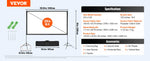 Amocart Projector Screen with Stand 100 120 150 inch 16:9 4K 1080 HD Portable Projection Screen for Home Office Theater Cinema
