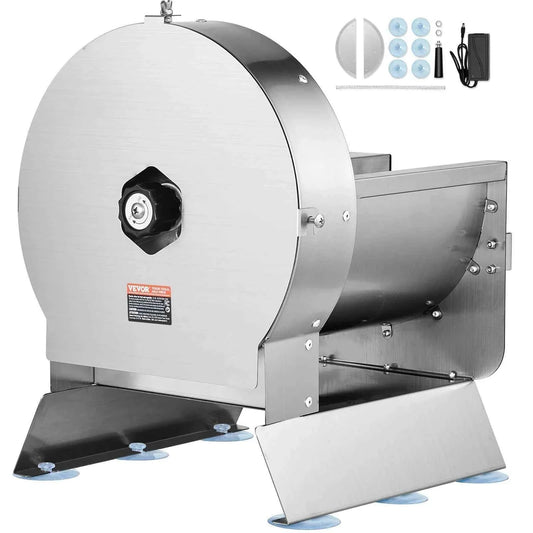 Amocart Electric Vegetable Slicer 0-12mm Thickness Adjustable Commercial Slicer Machine Stainless Steel Food Cutter Machine