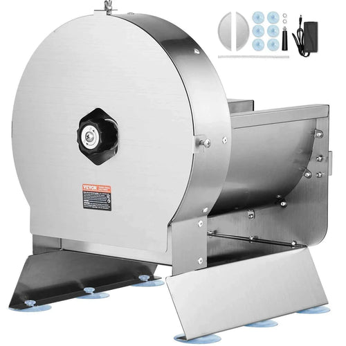 Amocart Electric Vegetable Slicer 0-12mm Thickness Adjustable Commercial Slicer Machine Stainless Steel Food Cutter Machine
