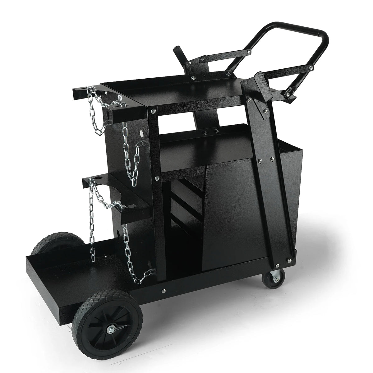 SucceBuy Welding Cart 2-Tier 4 Drawers Welder Cart with 360° Swivel Wheels Heavy Duty Rolling Welder Cart for Mig Plasma Cutter