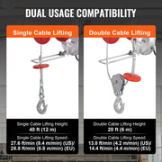 Bild in Galerie-Viewer laden, Amocart 2200 lbs Electric Hoist Single/Double Slings Lift Crane Hoist with Wireless/Wired Control Electric Winch for Garage
