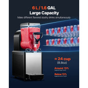Charger l'image dans la visionneuse de galerie, Amocart 6L/1.6Gal Slushie Machine Commercial Slushy Maker Frozen Drink Maker w/ Self-Cleaning for Restaurants Bars for Slushie
