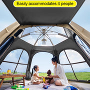 Load image into Gallery viewer, Automatic Pop Up Camping Tent with Awning Double Layer Sunproof Hexagonal Gazebo, Instant Setup Large Space Tourist Family Tent
