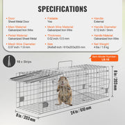Load image into Gallery viewer, Live Animal Cage Trap Humane Cat Rodent Control Folding with Handle for Rabbits Stray Cats Squirrels Raccoons Groundhog
