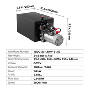 Load image into Gallery viewer, SucceBuy Hydraulic Power Unit 3200 PSI Max Relief Pressure &amp; 0.91GPM Flow Rate with Metal Reservoir for Dump Trailer Car Lifting - AMOCART
