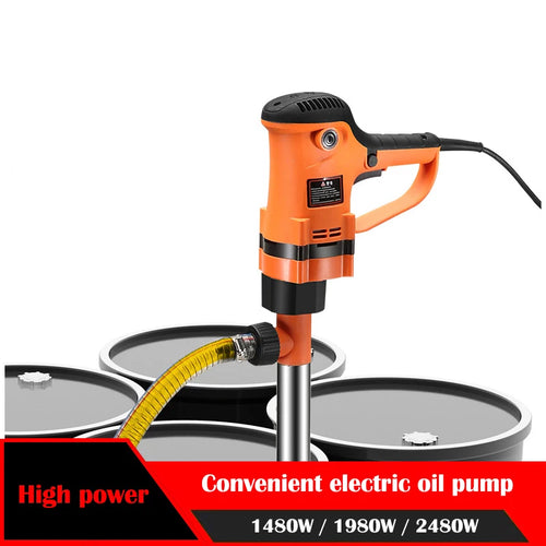 220V Fuel Transfer Pump for Diesel coal oil Bucket-type electric oil pump Corrosion-resistant liquid pump Refueling barrel pump
