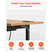 Load image into Gallery viewer, SucceBuy Adjustable Workbench on Wheels Oak Wood Top 60x24 In 2000 lbs Capacity with Drawer Power Outlets for Garage Workshop
