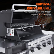 Bild in Galerie-Viewer laden, Amocart 39-56inch Universal Grill Rotisserie Kit for Grills Electric BBQ Grill w/Motor Stainless Steel Automatic Grilling Kit
