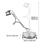 Charger l'image dans la visionneuse de galerie, Amocart Pressure Washer Surface Cleaner PE/Stainless Steel Pressure Washer Attachments with 4 Wheels for Concrete Patio Deck
