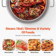 Load image into Gallery viewer, Amocart 60/80/100Qt Seafood Boiling Kit with Strainer Cooking Set for Crab Crawfish Boiling Aluminum Stockpot with Steamer Rack

