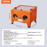 Load image into Gallery viewer, SucceBuy 25/40/60 Gallon Sandblasting Cabinet Portable Benchtop Sand Blaster with Blasting Gun Nozzles for Stain Rust Removal
