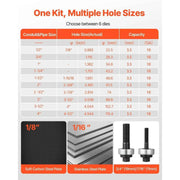 Load image into Gallery viewer, Amocart Knockout Punch Set 1/2 to 2 in SLUG-Buster Ratchet Knockout Set for Aluminum Mild steel Fiberglass Plastics 6 Die Sizes

