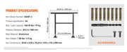 Charger l'image dans la visionneuse de galerie, SucceBuy Main Courante d'Extérieur 165LBS Charge Aluminium 36 x 35" Main Courante d'Escalier Extérieur Main Courante Adaptée pour 2-3 Marches avec Vis K pour Maison
