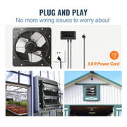 Charger l'image dans la visionneuse de galerie, Amocart Shutter Exhaust Fan 12'' with Temperature Humidity Controller EC/AC-motor 940 CFM 10-Speed Adjustable Wall Mount Attic

