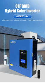 ANENJI Split Phase 12KW 48V Hybrid Solar Inverter Parallel 4.2KW 24V Inverter Pure Sine 120V 220V On Grid MPPT 200A Solar Charger PV 500V