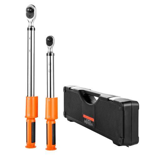SucceBuy Digital Torque Wrench Set 2 Pieces1/2 3/8 Inch Drive 72-Tooth ±2% Torque Wrench w/Preset Value Buzzer LED Motorcycle