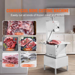 SucceBuy Commercial Electric Meat Bandsaw Stainless Steel Vertical Bone Sawing Frozen Meat Cutter with 6 Blades for Pork Beef