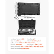 Load image into Gallery viewer, Amocart Socket Set 3/8 &amp; 1/4 &amp; 1/2 in Drive Socket Tool Set SAE and Metric Chrome Plated CR-V Alloy Steel for Automotive Repair
