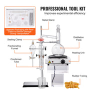 Bild in Galerie-Viewer laden, SucceBuy Essential Oil Distillation Kit 500ml 2L Distillation Apparatus 3.3 Boro Lab Glassware Distillation Kit w/ Heat Plate
