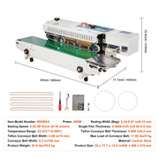 Bild in Galerie-Viewer laden, SucceBuy Continuous Bag Band Sealing Machine 6-12 mm Horizontal Band Sealer with Inflation Function for 0.02-0.8 mm Plastic Bags
