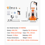 SucceBuy Battery Powered Backpack Sprayer 3.2Gal Powerful Electric 2Retractable Wands&5Nozzles Adjustable 0-90PSI 2 Hour Runtime