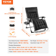 Load image into Gallery viewer, SucceBuy Zero Gravity Chair Zero Gravity Recliner Lounge Chair Adjustable Anti Gravity Chair with Cushion Footrest and Cupholder
