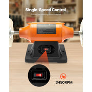 Load image into Gallery viewer, Amocart 1/2HP Bench Buffer Polisher 6-inch 3450RPM Single Speed  with 2PCS Cloth Wheels Cast Iron Base for Metal Wood Polishing
