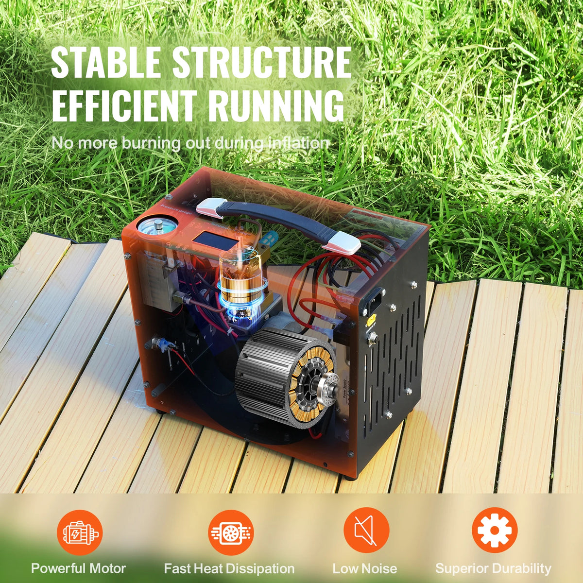 SucceBuy PCP Air Compressor 4500PSI/30Mpa Portable PCP Pump Compressor Water-Free Air Rifle Paintball Scuba Tank Compressor Amocart