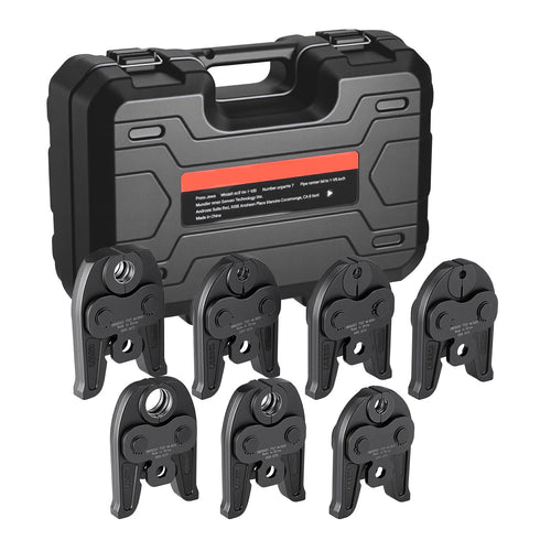 Amocart 7 PCS Pressing Jaws 1/4 in to 1-1/8 in for RLS Copper Pipes Suitable for High Pressure HVAC/R Applications - with Case