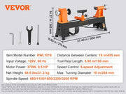 Load image into Gallery viewer, SucceBuy Benchtop Wood Lathe 10inx18in / 14inx40in EU-230V US-120V Power Wood Turning Lathe Machine Variable Speeds Woodworking - AMOCART
