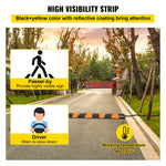 Amocart Rubber Speed Bump 2 Channel Speed Bump Hump 72.8x12.2x2.2 Garage Cable Ramp for Asphalt Concrete Gravel Driveway-6 FT