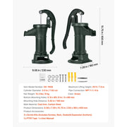 Load image into Gallery viewer, SucceBuy Well Hand Pitcher Pump 25 ft Maximum Lift Cast Iron NPT 1-1/4 in Connection for Garden Pond Farm Red/Black/Yellow/Green
