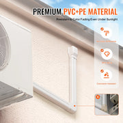 Load image into Gallery viewer, SucceBuy Mini Split Line Set Cover PVC Decorative Pipe Line Cover For Air Conditioner Easy to Install Paintable Heat Pump White - AMOCART
