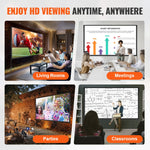 Amocart Projector Screen w/ Stand 150in 16:9 4K 1080 HD Portable Projection Screen for Home Office Garden Moive Theater Cinema